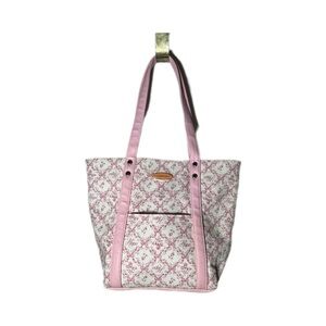 Longaberger Pink and White Mini Bag